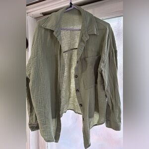 SHEIN‎ Sage Green Textured Shirt